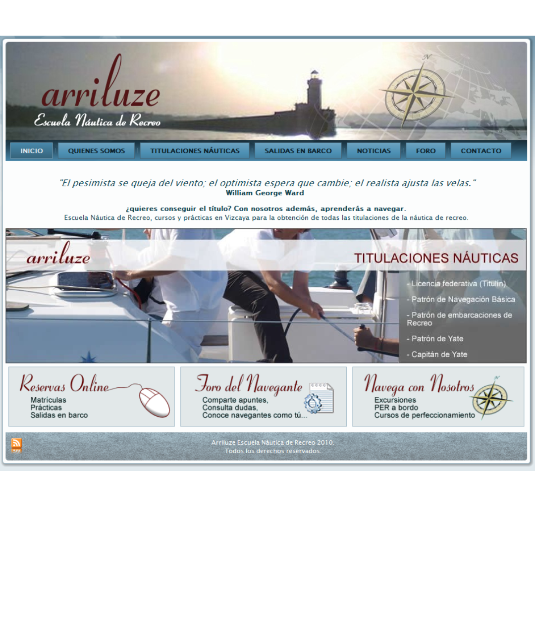 Captura Web Escuela Naútica Arriluze (2011)